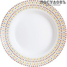 Luminarc Trigone P0721 тарелка глубокая, стекло упрочненное, цвет белый с рисунком, Ø220 мм, Франция 1 шт.