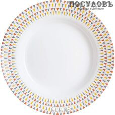 Luminarc Trigone P0722 тарелка десертная, стекло упрочненное, цвет белый с рисунком, Ø190 мм, Франция 1 шт.