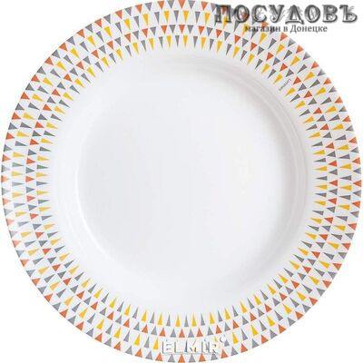 Luminarc Trigone P0722 тарелка десертная, стекло упрочненное, цвет белый с рисунком, Ø190 мм, Франция 1 шт.