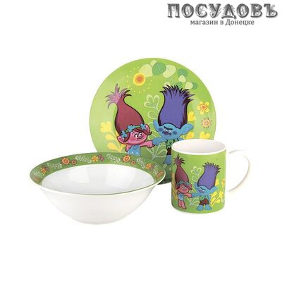 Коралл Тролли TSET3TR набор детский, керамика, подарочная упаковка 3 пр.