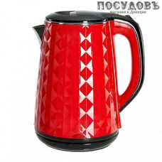 Василиса ВА-1032 электрочайник, 2000 Вт, 1 800 мл, двойной нержавейка/пластик, цвет красный, Россия, гарантия 1 год