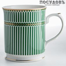 Beatrix МЛ047L1 кружка подарочная 400 мл, фарфор, белый с зеленым, в подарочной упаковке 1 шт.