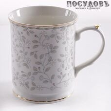 Beatrix МЛ057L1 кружка подарочная 400 мл, фарфор, серый с рисунком, в подарочной упаковке 1 шт.