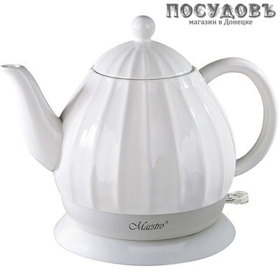 Maestro MR-070 электрочайник, 1200 Вт, 1 200 мл, керамика, цвет белый, гарантия 1 год