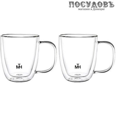 MercuryHaus MC-6489 кружка с двойной стенкой, 480 мл, стекло термостойкое, 2 шт.