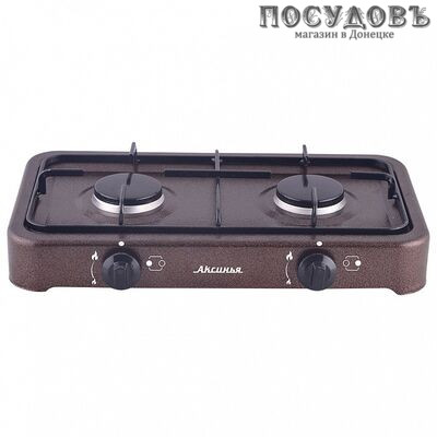 Аксинья КС-106 плита газовая отдельностоящая, 2-конфорочная, эмалированное покрытие, цвет коричневый