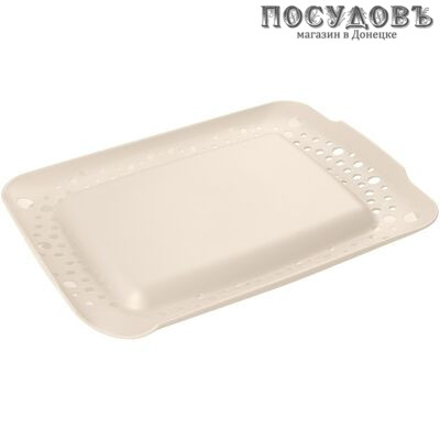 Бытпласт Phibo 433210507 доска разделочная 3 в 1, полипропилен 350×265×30 мм, цвет бежевый, 1 шт.