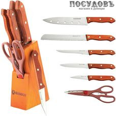 Maestro Rainbow MR-1401 ножи в наборе (5 ножей; ножницы кухонные; подставка), сталь нержавеющая, 7 пр.
