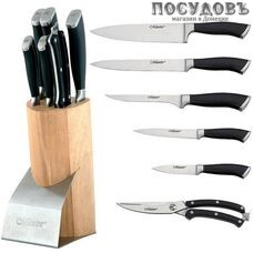 Maestro MR-1421 ножи в наборе (5 ножей; ножницы кухонные; подставка), сталь нержавеющая, 7 пр.
