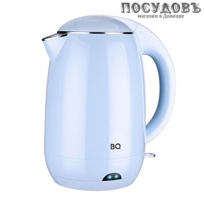 BQ KT1702P электрочайник, 2200 Вт, 1800 мл, двойной нержавейка/пластик, голубой