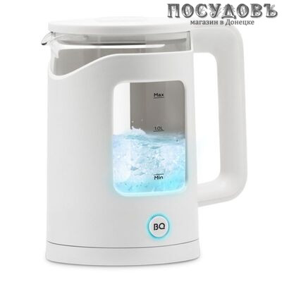 BQ KT2000G электрочайник, 1500 Вт, 1500 мл, двойной закаленное стекло, пластик, белый
