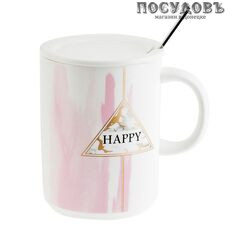 Коралл Sweet and happy 1380027 кружка подарочная, 430 мл, фарфор, в упаковке 3 пр.