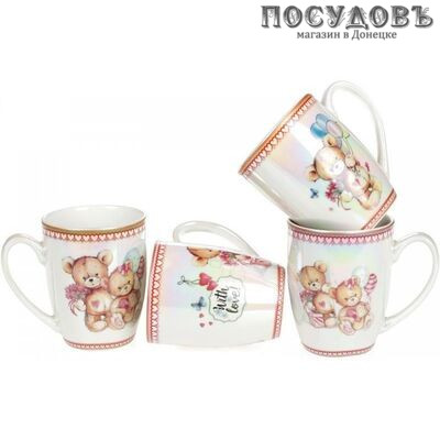 Коралл Мишки 1430047 кружка, 340 мл, фарфор, в упаковке