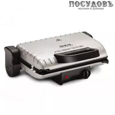 Tefal Minute Grill GC205012 гриль электрический, 1600 Вт, 1 вид сменных пластин, цвет металлик с черным