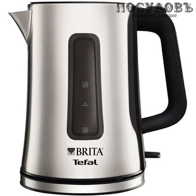 Tefal BRITA KI330DRU электрочайник, 2400 Вт, 1500 мл, сталь нержавеющая