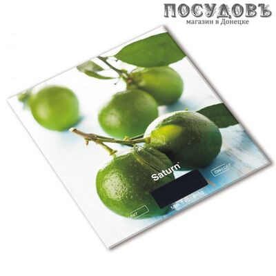 Saturn KS7827 весы кухонные-платформа, до 5,0 кг, цвет белый с рисунком, гарантия 1 год
