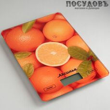 Аксинья КС-6501 Цитрус весы кухонные-платформа, 215×150×20 мм, до 5 кг, Россия, гарантия 1 год