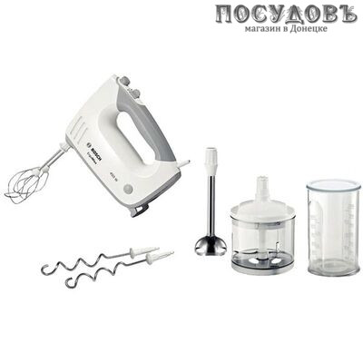 Bosch MFQ 36480 миксер многофункциональный, 450 Вт, 5 скоростей, цвет белый с серым