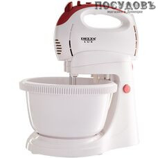 Delta Lux DL-5071C миксер с вращающейся чашей 2,5 л, 350 Вт, 5 скоростей, цвет белый с розовым