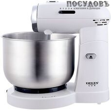 Delta Lux DL-5074C миксер с вращающейся чашей 3,5 л, 600 Вт, 5 скоростей, цвет белый