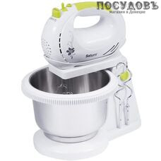 Saturn ST-FP1025 миксер с вращающейся чашей 2 л, 280 Вт, 5 скоростей, цвет белый с зеленым
