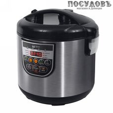 Home Element HE-MC661 мультиварка 860 Вт, 11 программ, чаша 5 л, керамическое покрытие, цвет металлик с черным