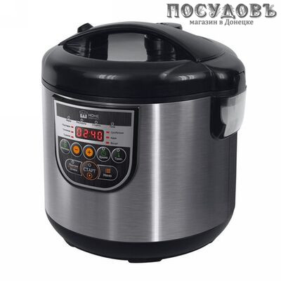 Home Element HE-MC661 мультиварка 860 Вт, 11 программ, чаша 5 л, керамическое покрытие, цвет металлик с черным