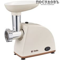 Delta DL-6103M мясорубка электрическая с насадками 1800 Вт 1 скорость, реверс есть, 1.7 кг/мин, корпус пластик, цвет бежевый