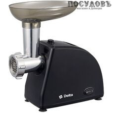 Delta DL-6103M мясорубка электрическая с насадками 1800 Вт 1 скорость, реверс есть, 1.7 кг/мин, корпус пластик, цвет черный