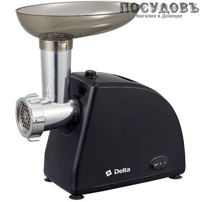 Delta DL-6103M мясорубка электрическая с насадками 1800 Вт 1 скорость, реверс есть, 1.7 кг/мин, корпус пластик, цвет черный