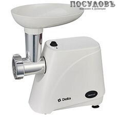 Delta DL-6100M мясорубка электрическая с насадками 2000 Вт 1 скорость, реверс есть, 1,8 кг/мин, корпус пластик, цвет белый