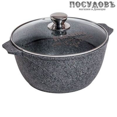 Мечта Premium Grey 46901 кастрюля с крышкой 6,0 л, алюминий литой, гранитное покрытие