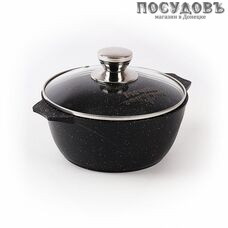 Мечта Гранит Black 41802 кастрюля с крышкой 1,0 л, алюминий литой, гранитное покрытие Greblon 4 слоя