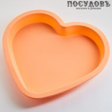 Alpenkok Сердце поэта AK-6103S форма для выпечки, силикон, 285×255×33 мм, цвет персиковый