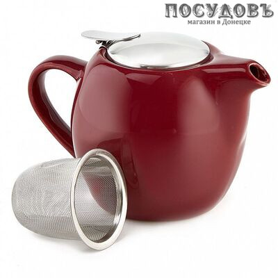 Rosario Ф19-035R чайник заварочный с фильтром, керамика, 500 мл, цвет бордовый