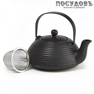 Rosario Ф19-023R чайник заварочный с фильтром черный, керамика, 800 мл