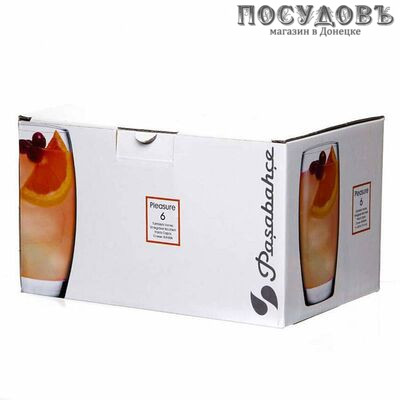 Pasabahce Pleasure 420103B, стаканы в наборе 330 мл, стекло, цветная коробка 6 шт.