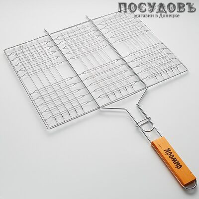 Яромир Алтай ЯР-804, решетка-барбекю, сталь угреродистая хромированная, 400×300 мм, в пленке 1 шт.