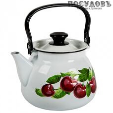 КМК 42104-132/6 чайник, 3,5 л, сталь эмалированная, цвет: белый с рисунком, 1 шт.