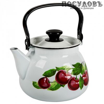 КМК 42104-132/6 чайник, 3,5 л, сталь эмалированная, цвет: белый с рисунком, 1 шт.