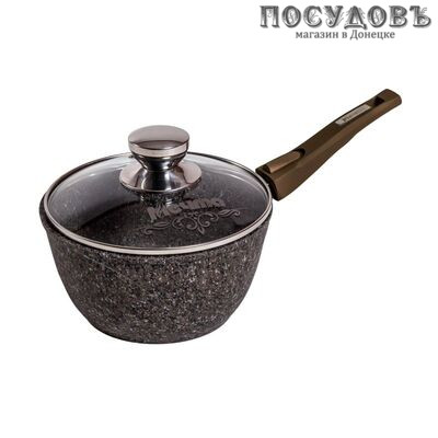 Мечта 082902 Premium Mokko ковш с крышкой 1,7 л алюминий литой, гранитное покрытие, съемная ручка