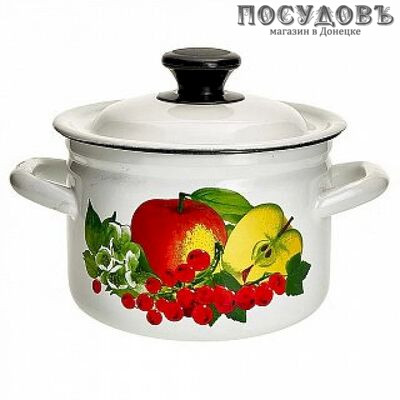 КМК 41704-082/6-У4 кастрюля с крышкой 1,5 л, сталь эмалированная, цвет белый