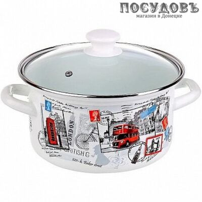 КМК 92304-532/4.02 кастрюля с крышкой 1,9 л, сталь эмалированная, цвет белый