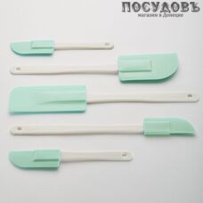 Webber BE-0362, лопатки кондитерские в наборе, пластик, цвет мятный, на блистере 5 пр.