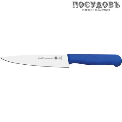 Tramontina Professional Master TR-24620/018 мясной нож, лезвие: сталь нержавеющая DIN 1.4110 200×2 мм V-образная заточка, всадная рукоятка из полипропилена с покрытием Microban, цвет белый, Бразилия, в чехле 1 шт