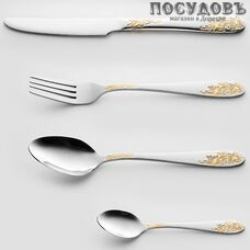 Webber BE-0010GS24 столовый набор, сталь нержавеющая, Россия, в упаковке 24 пр.