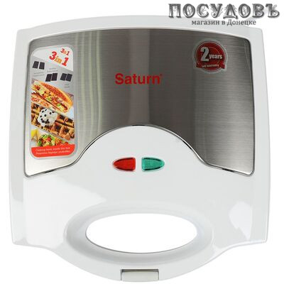 Saturn ST-EC-1081 мультипекарь 3 в 1, 750 Вт, 3 вида сменных пластин, цвет белый