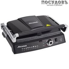 Аксинья КС-5210 гриль электрический, 2200 Вт, 1 вид сменных пластин, цвет черный