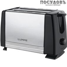 Lumme LU-1201 тостер на 2 шт, 700 Вт, цвет черный с серебристым