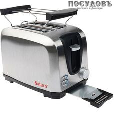 Saturn EC7023 тостер на 2 шт, 750 Вт, цвет металлик